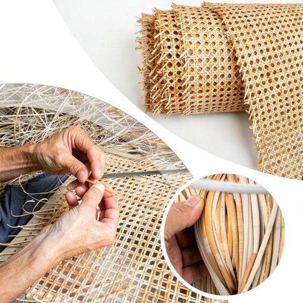 LUSYDECO Rattan Cane Webbing 24.5x3.5x3.5in Uniform Thickness Easy‑Cut-3