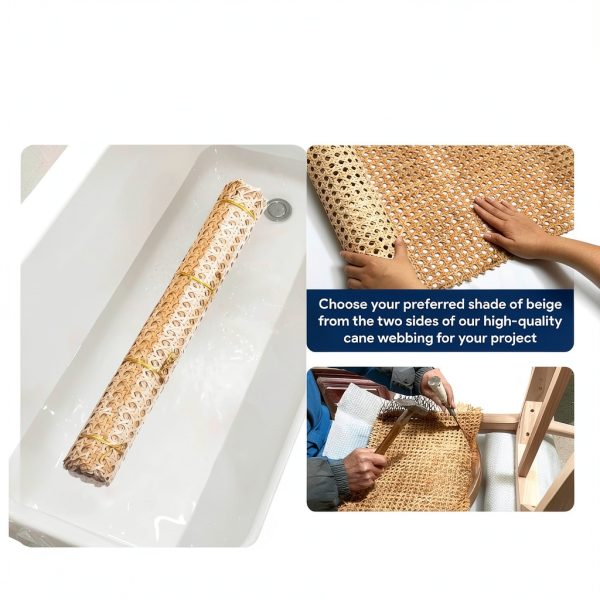 HomeVie Rattan Cane Webbing Roll 24x40 Natural Non‑Toxic for DIY-4