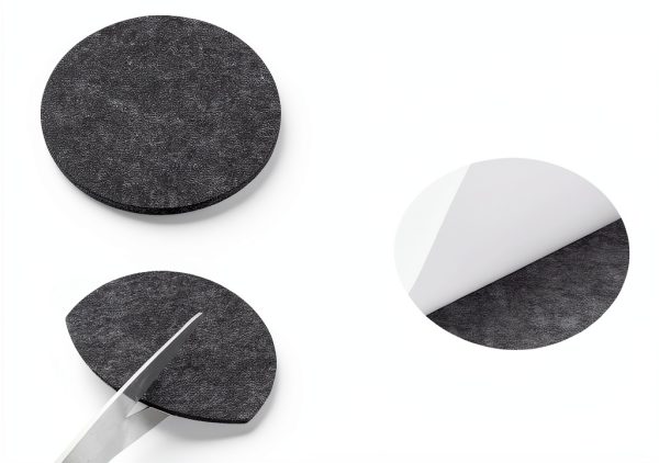 PATIKIL Felt Lamp Base Pads 5 Pack Dark Grey Self Adhesive Round 8-2