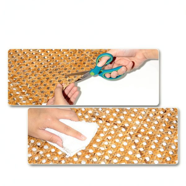 HomeVie Rattan Cane Webbing Roll 24x40 Natural Non‑Toxic for DIY-2