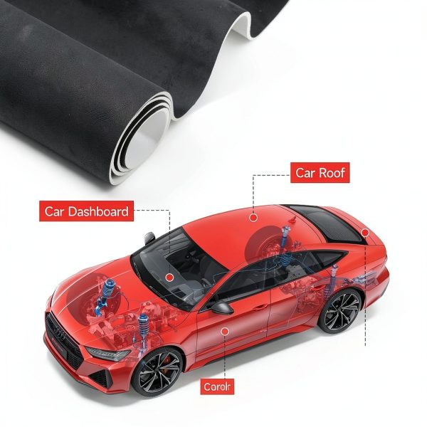 Suede Auto Headliner Fabric ZCHLPTZUP 54x60 Black with Foam Backing-5